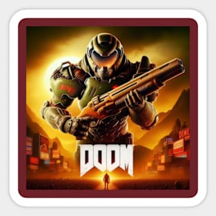 Doom Guy Big Gun Sticker